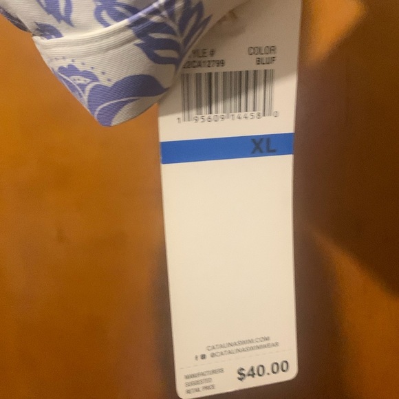 NWT Catalina Size XL Floral Swimsuit Top - Picture 3 of 6